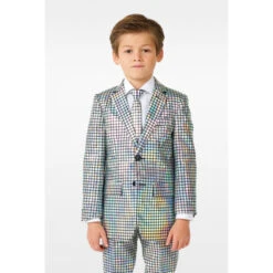 Opposuits Discoball Shiny Silver Boy's Suit
