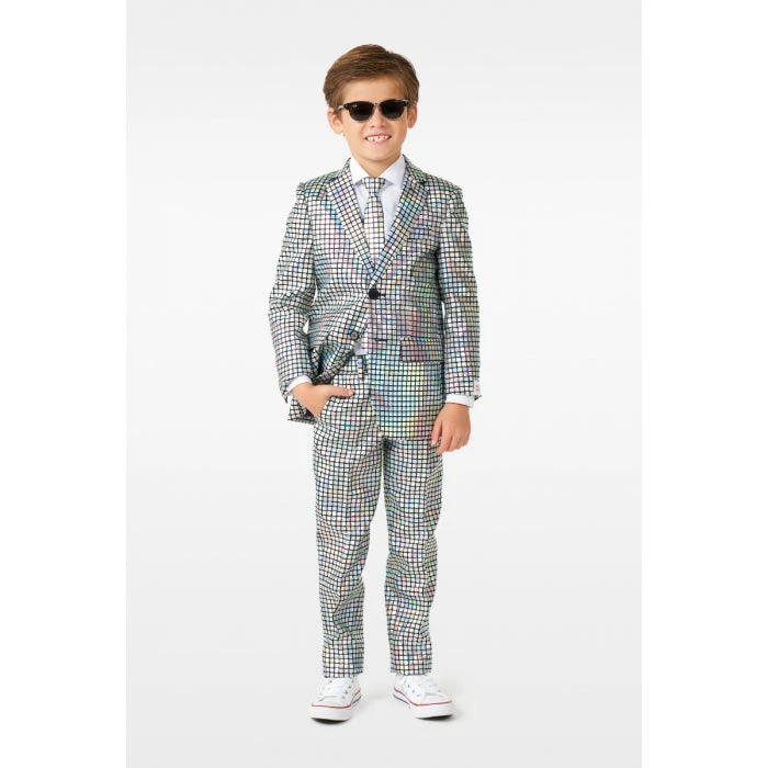 Opposuits Discoball Shiny Silver Boy's Suit 2 Opposuits Discoball Shiny Silver Boy's Suit - Image 2