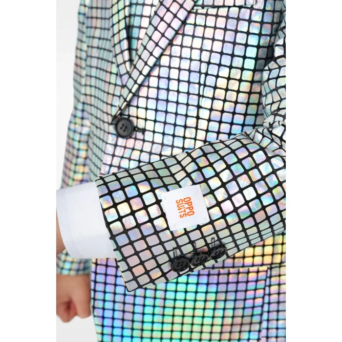 Opposuits Discoball Shiny Silver Boy's Suit 6 Opposuits Discoball Shiny Silver Boy's Suit - Image 6