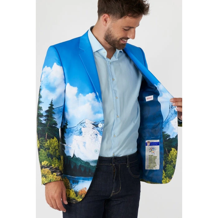 Opposuits Official Bob Ross™ Blazer Men's Mountain Ranges Patterned Jacket 3 Opposuits Official Bob Ross™ Blazer Men's Mountain Ranges Patterned Jacket - Image 3