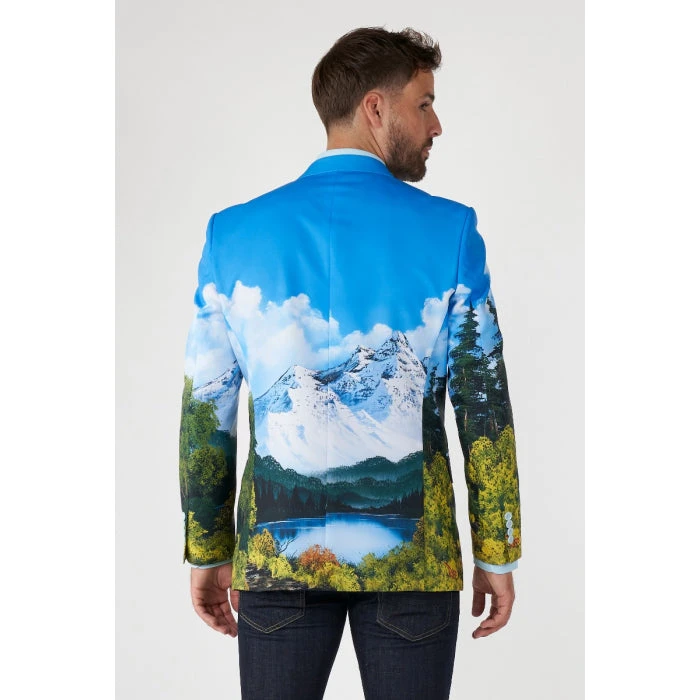 Opposuits Official Bob Ross™ Blazer Men's Mountain Ranges Patterned Jacket 4 Opposuits Official Bob Ross™ Blazer Men's Mountain Ranges Patterned Jacket - Image 4