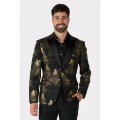 Opposuits Festive Forest Black And Gold Mens Christmas Blazer