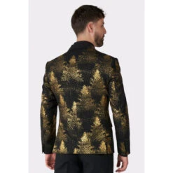 Opposuits Festive Forest Black And Gold Mens Christmas Blazer -Family Halloween Store Sales Store osmb 1019 festive forest gb 04