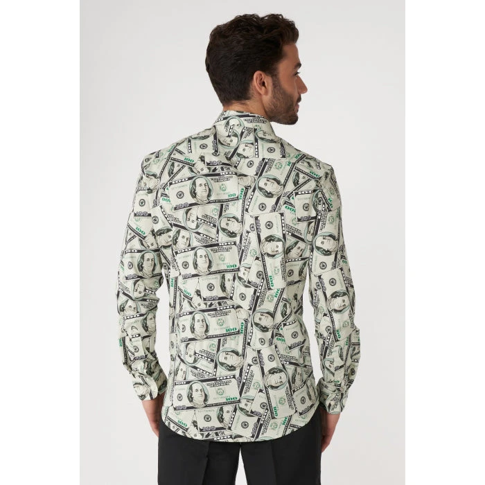 Opposuits Cashanova Long Sleeved Men's Money Print Shirt 3 Opposuits Cashanova Long Sleeved Men's Money Print Shirt - Image 3