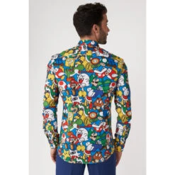 Opposuits Super Mario™ Officially Licensed Nintendo Long Sleeved Men's Shirt -Family Halloween Store Sales Store ossm 0028 super mario gb 03