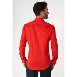 Opposuits Christmas Icons Red Long Sleeved Men's Christmas Shirt -Family Halloween Store Sales Store ossm 0031 christmas icons red gb 03