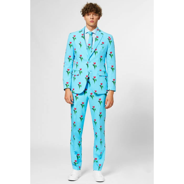 Opposuits Tulips From Amsterdam, Blue Mens Summer Suit 2 Opposuits Tulips From Amsterdam, Blue Mens Summer Suit - Image 2