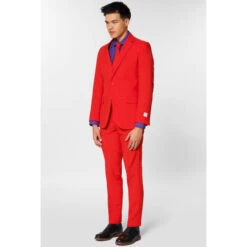 Opposuits Red Devil Men's Bright Red Suit -Family Halloween Store Sales Store osui 0014 solid colored suit red devil 2 jk6xsprugziireoy