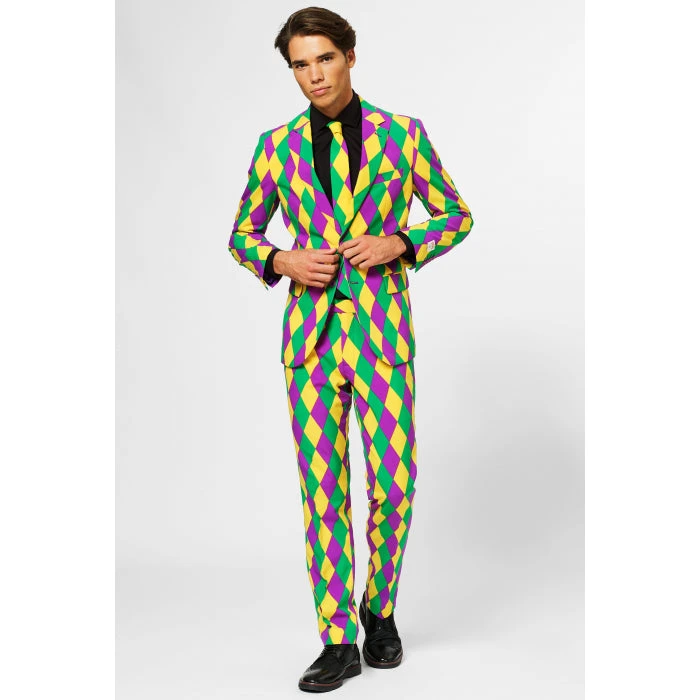 Opposuits Harleking Patterned Harlequin Mardi Gras Men's Suit 2 Opposuits Harleking Patterned Harlequin Mardi Gras Men's Suit - Image 2