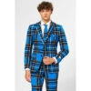 Opposuits Braveheart, Scottish Blue Plaid Patterned Men's Suit