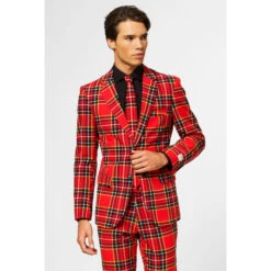 Opposuits The Lumberjack, Red Plaid Mens Suit