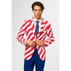 Opposuits United Stripes USA Flag Mens Suit
