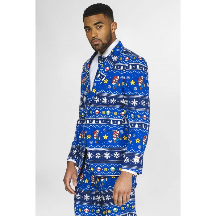 Opposuits Super Mario Merry Mario Nintendo Christmas Patterned Men's Suit 1 Opposuits Super Mario Merry Mario Nintendo Christmas Patterned Men's Suit
