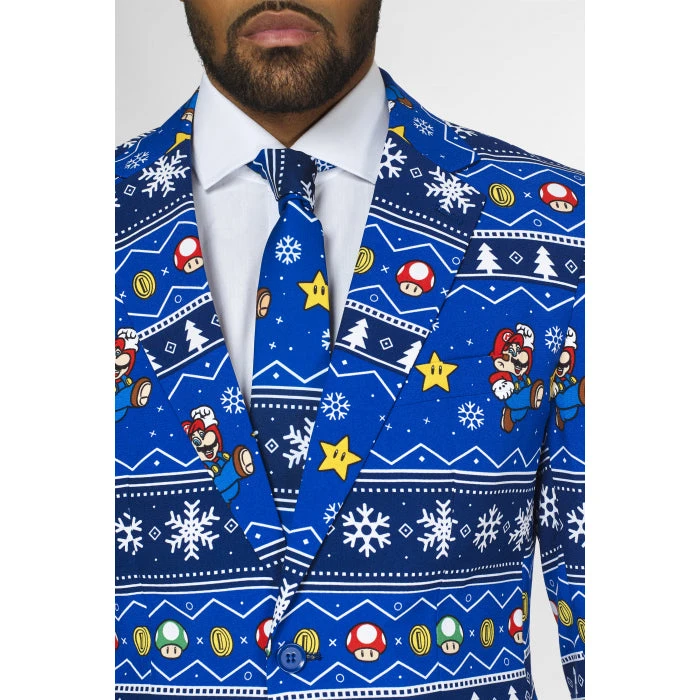 Opposuits Super Mario Merry Mario Nintendo Christmas Patterned Men's Suit 2 Opposuits Super Mario Merry Mario Nintendo Christmas Patterned Men's Suit - Image 2