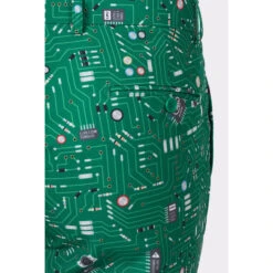 Opposuits Cool Circuit, Green Circuit Board Patterned Men's Suit -Family Halloween Store Sales Store osui 0119 cool circuit gb 07