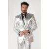 Opposuits Shiny Silver Mens Suit