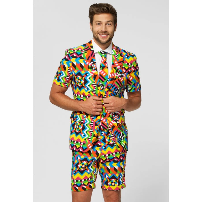 Opposuits Abstractive Retro Colourful Summer Men's Short Suit 1 Opposuits Abstractive Retro Colourful Summer Men's Short Suit