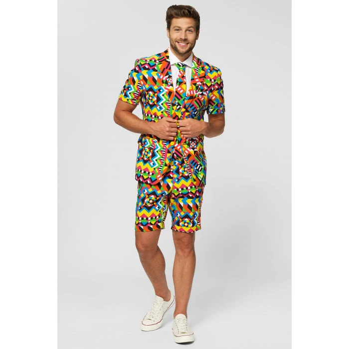 Opposuits Abstractive Retro Colourful Summer Men's Short Suit 2 Opposuits Abstractive Retro Colourful Summer Men's Short Suit - Image 2
