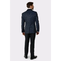 Opposuits Navy Blue With Gold Dots Mens Christmas Tuxedo -Family Halloween Store Sales Store otux 1003 goldy dots gb 02