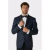 Opposuits Navy Blue With Gold Dots Mens Christmas Tuxedo