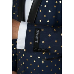 Opposuits Navy Blue With Gold Dots Mens Christmas Tuxedo -Family Halloween Store Sales Store otux 1003 goldy dots gb 06