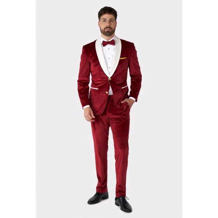Opposuits Velvet Vibes, Red Velvet Mens Tuxedo 2 Opposuits Velvet Vibes, Red Velvet Mens Tuxedo - Image 2