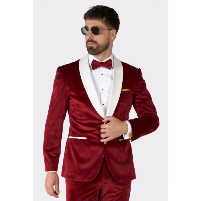 Opposuits Velvet Vibes, Red Velvet Mens Tuxedo 1 Opposuits Velvet Vibes, Red Velvet Mens Tuxedo