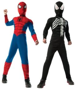 Boy's 2 In 1 Reversible Muscle Chest Spider-Man Costume