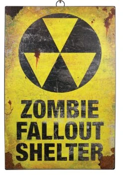 Sunstar 17" Zombie Fallout Shelter Metal Sign